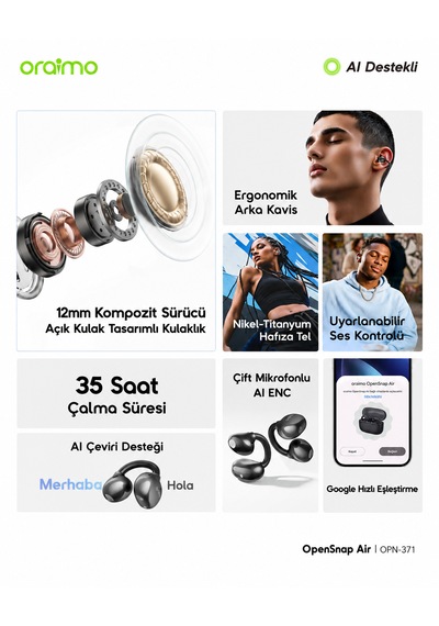 Oraimo Tws Bluetooth Kulaklık Opn-371 Light Gold