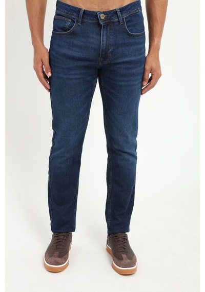 Erkek Slim Fit Koyu Mavi Jean-19314 K.mavi