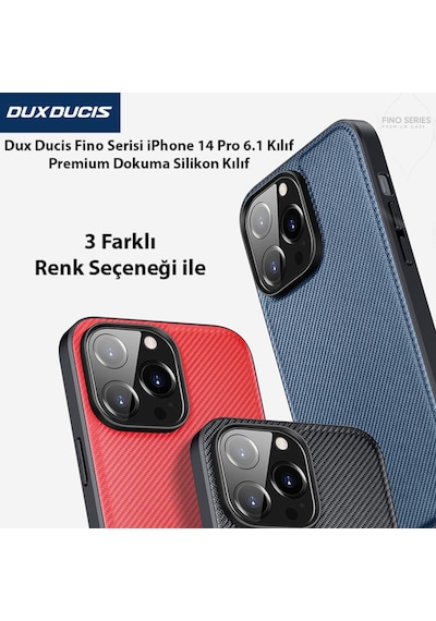 Dux Ducis Fino Serisi Apple Uyumlu iPhone 14 Pro Premium Dokuma Silikon Kilif 561082413
