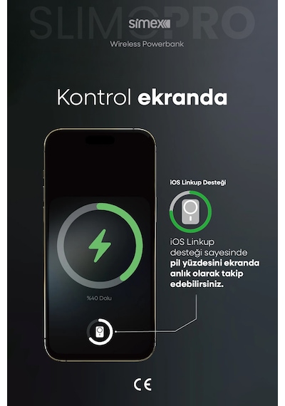 Simex İphone Uyumlu 5000mah Magsafe 20w Kablosuz Powerbank Şarj Cihazı Taşınabilir 17 16 15 14 13 12 P Max Standart
