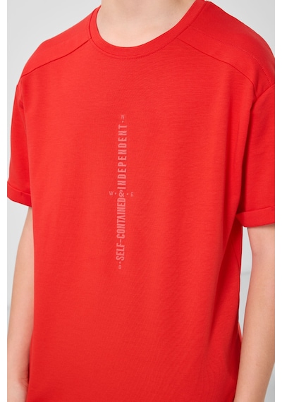 Tommylife Fiesta Pamuklu Yumuşak Dokulu Oversize Baskılı Erkek Çocuk T-shirt - 11301 Kırmızı