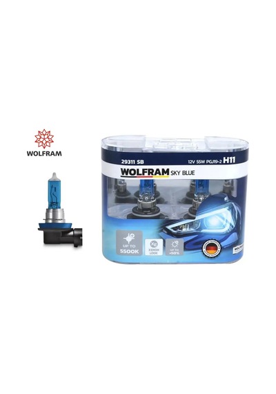 Ampul 12v H11 55 Pgj19-2 Sky Blue Beyaz Işık Wolfram 7701049263/ 6216.a3