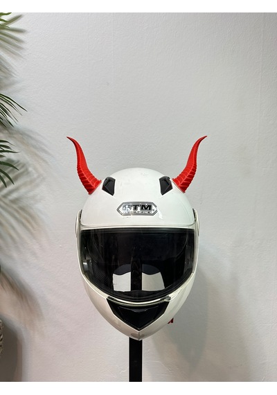 Motor & Motosiklet Kırmızı Boynuz Kask Dış Aksesuarı Diğer