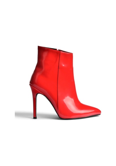 Fox Shoes N372524408 Kırmızı Rugan İnce Topuklu Kadın Bot