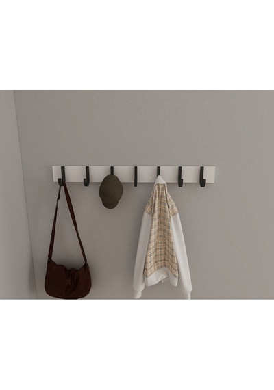Hepsi3boyutlu Modern Duvar & Kapı Baston Askılık - 7 Adet Siyah J Askılık - Model No : 6 Siyah
