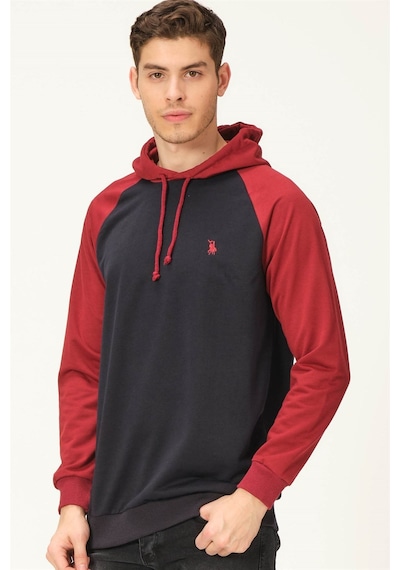V4005 Dewberry Erkek Sweatshırt-lacivert- Bordo Lacivert- Bordo