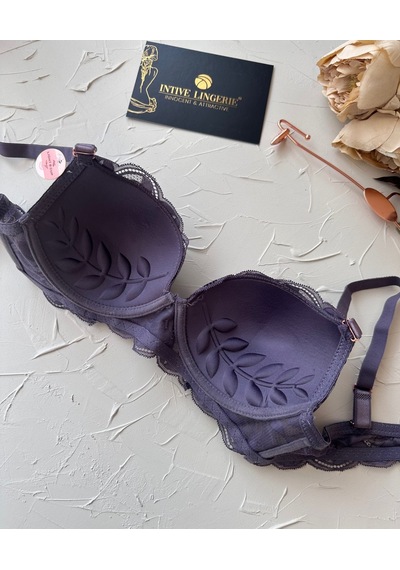 Jasmine Askıları Parlak Taşlı Hafif Destekli Dantelli Soft Cup İt Mor
