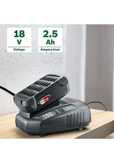 Home And Garden 18 Volt Akü Ve Al 1830 Cv Şarj Cihazı Başlangıç Seti, 2.5 Ah Akü, 300l/saat Debi, 0.365 Kg