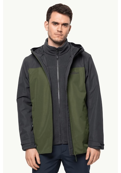 Jack Wolfskin Taubenberg 3in1 Erkek Outdoor Mont 1115311-4129-yeşil Yeşil