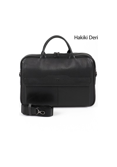 Gönderi(R) Gönderi R Siyah Hakiki Deri Notebook Ve Evrak Çantası Siyah