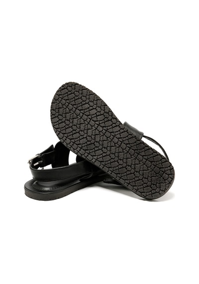 The Sandals Factory Black Sandalet Erkek M7718 The Sandals Factory Leather Upper Sandals Black