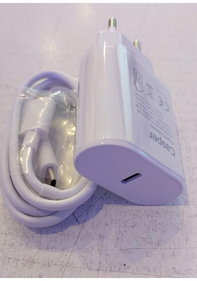Casper Süper Hızlı Şarj Cihazı A40 X40 X30 X40 X45 M40 M45 M30 F30 Type C Adaptör Beyaz-Type-C To Type-C