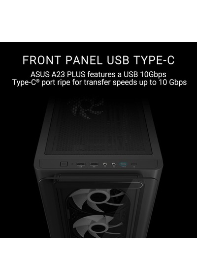 A23 Plus Tg Argb Siyah Tempered Glass Usb 3.2 Matx Mid Tower Gaming Oyuncu Kasa