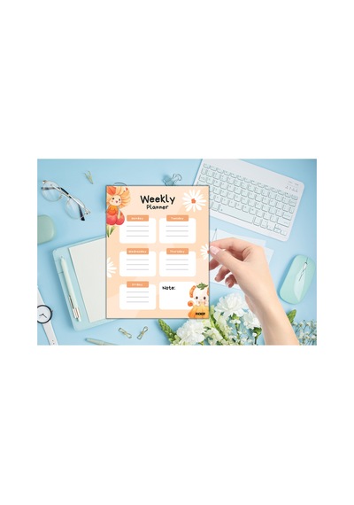 Çocuk Haftalık Planlayıcı - A4 - 30 Yaprak - Öğrenci Planlayıcı - Okul Planlayıcı - Ders Programı - 0660 Çok Renkli