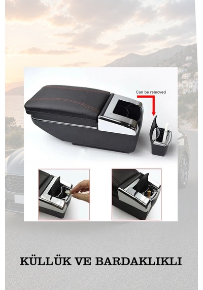 Renault Megane 32010 Uyumlu Bardaklıklı Küllüklü Siyah Renk Lüks Tip Kol Dayama
