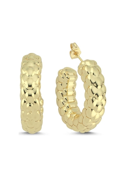 Rough Gold Küpe Beyaz