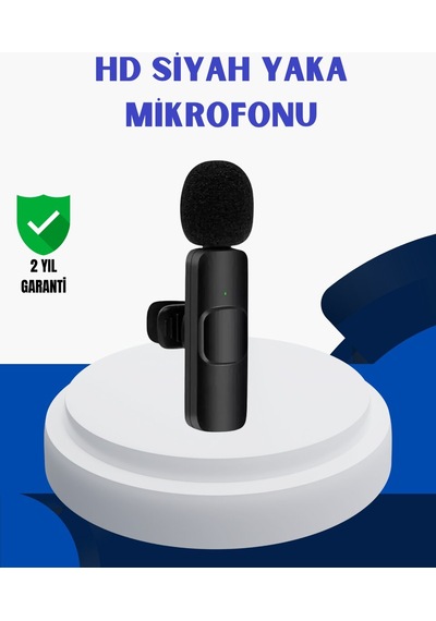 Apple iPhone Uyumlu  İçin Çift Mikrofonlu Telsiz Yaka Mikrofonu 360 Derece Hd S