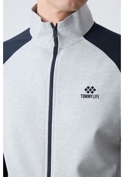 Tommy Life Gri Lacivert Dik Yaka Çift Renk Rahat Form Klasik Paça Erkek Eşofman Takımı - 85113 Gri - Lacivert Tommy Life Gri Lacivert Dik Yaka Çift Renk Rahat Form Klasik Paça Erkek Eşofman Takımı - 85113 Gri - Lacivert