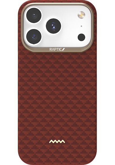 Apple Uyumlu iPhone 17 Pro Kılıf M-safe Şarj Özellikli Raptic Aramid Skin Origin Serisi Kapak Kırmızı