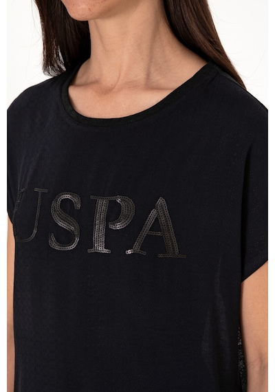 U.S. Polo Assn. Kadın Siyah Bisiklet Yaka Tişört 50300777-VR046