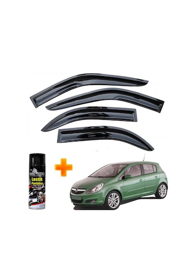 Opel Corsa D Mügen Cam Rüzgarlığı 2007-2014 Arası 4 Lü Takım +500ml Lastik Parlatıcı