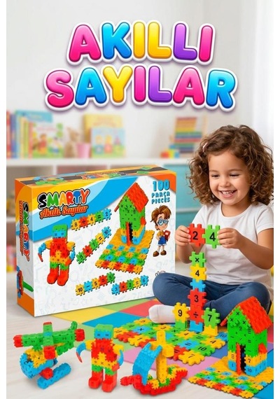 Akıllı Sayılar 100 Parça Rakamlı Matematik İşlemli Eğitici Yapı Oyuncak Seti