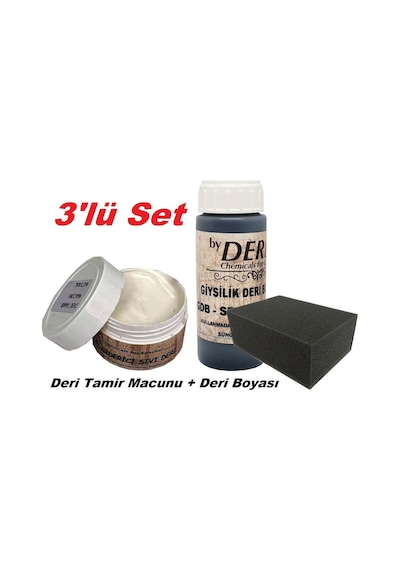Depos Derby Mont Direksiyon Koltuk Deri Boyası ve Tamir Macunu 3'lü Set