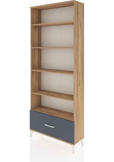 Arges Dolap 5 Raflı Tek Çekmeceli 88x30x221 Çam-antrasit Atlas Çam