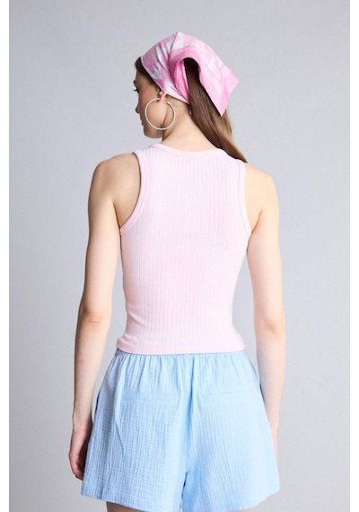 Defacto Slım Fıt Halter Yaka Fitilli Açık Pembe Atlet A8859ax26smpn343 Pembe-pn343