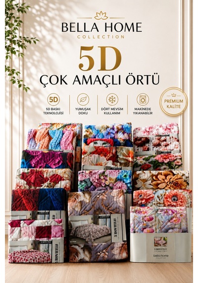 Yatak Örtüsü Çok Amaçlı 100% Polyester Hassas Tuşeli Basklı Lüx - Premium 200 Cm X 220 Cm Açık Pudra