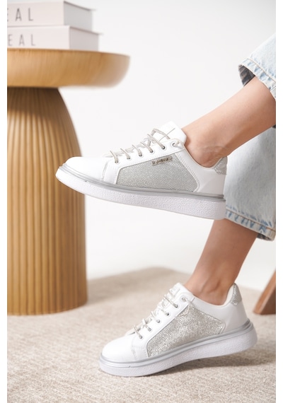Daxtors Garantili D0703 Günlük Ortopedik Kadın Sneaker Spor Ayakkabı Beyaz