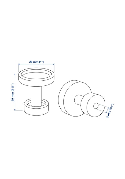 Ikea Skruvshult 2'li Mobilya Kulpu 26 Mm Siyah - Gri Çok Renkli