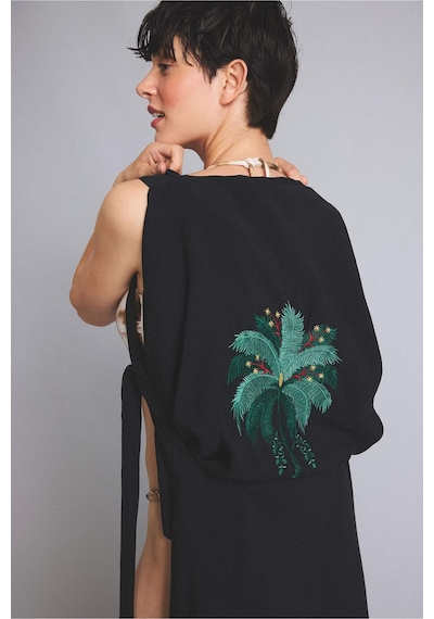 Defacto Jaquette X Defacto Palmiyeli Kimono H1249ax26hsbk27 Siyah-bk27