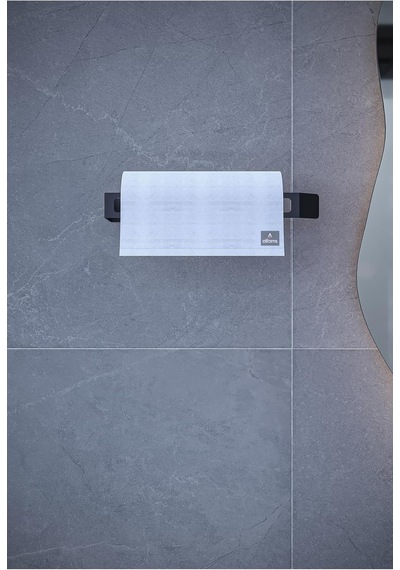 Metal Havluluk Minimal & Dayanıklı Duvar Tipi Askı / Modern Banyo Kağıt Havlu Tutacağı - Siyah Diğer