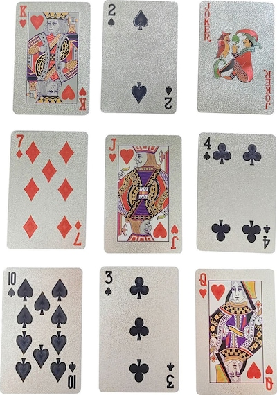 Silver Joker iskambil Kağıdı Plastik Su Geçirmez Oyun Kağıdı Cin884slv