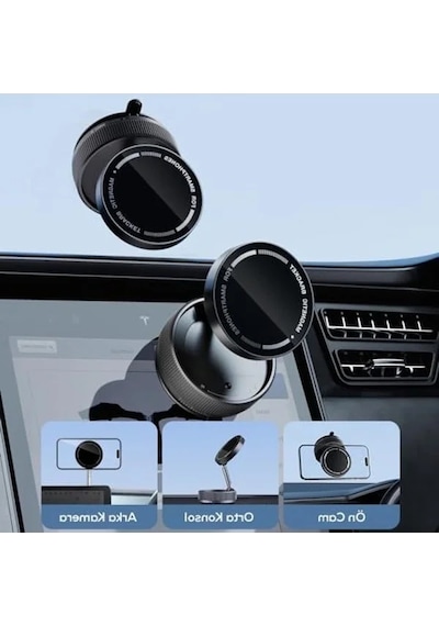 360 Dönebilen Manyetik Telefon Tutucu İçin Vakumlu Araç İçi Montaj 1