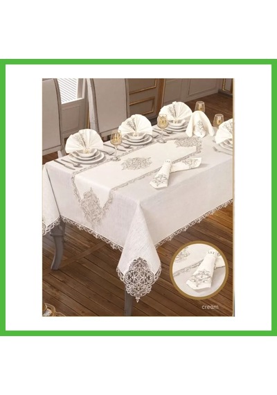 Vaveni 26 Parça Elegant Linen Krem-gold 12 Kişilik 160 260 Cm Masa Takımı Arz Vaveni 26 Parça Elegant Linen Krem-gold 12 Kişilik 160 260 Cm Masa Takımı Arz