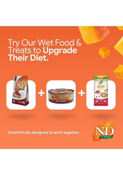 Tr N&d Pumpkin Tahılsız Bıldırcın Etli Balkabaklı Ve Narlı Kısırlaştırılmış Kedi Maması - 1.5 Kg