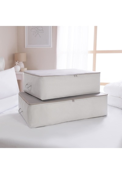 Ocean Home Textile 2'li Gri Renk Stuff & Things Baza Altı Hurç Set Altın