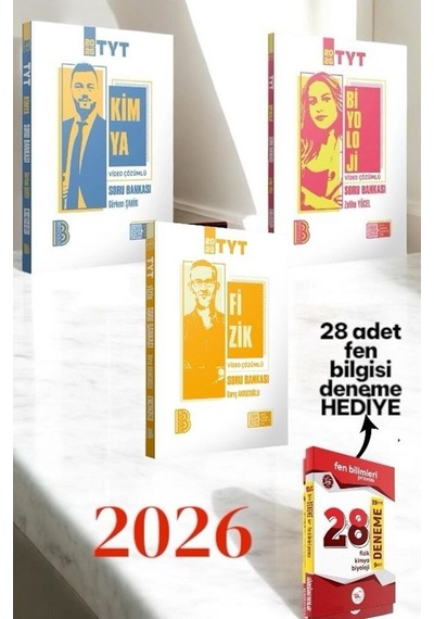2026 Tyt Fizik Kimya Biyoloji Soru Bankası Fen Bilimleri+ Tyt Fen Bilimleri Denemesi Hediye