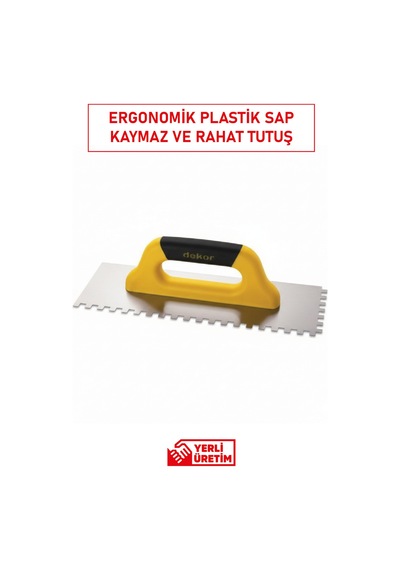 Dekor 831 Seramik Malası Plastik Saplı 40 Cm 12x12 Dişli Paslanmaz Çelik Yerli Üretim