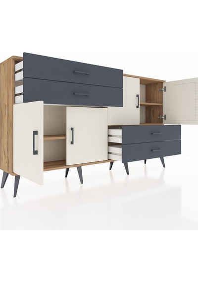 Arges Konsol 3 Raflı 4 Çekmeceli 4 Kapaklı 176x30x99 Çam-aytaşı/a Çam-aytaşı/antrasit Arges Konsol 3 Raflı 4 Çekmeceli 4 Kapaklı 176x30x99 Çam-aytaşı/a Çam-aytaşı/antrasit