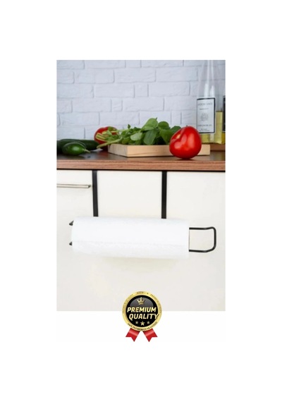 Özel Üretim Pratik Dayanıklı Dolap Kapağına Uyumlu Paslanmaz Metal Siyah Kağıt Havluluk Askı 28x13cm Diğer