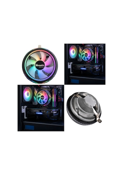 Versatile Intel Uyumlu UFO RGB CPU Fanı 775/115X/1366 İşlemci Soğutucu 3Pin