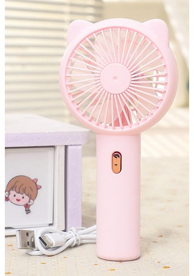 3 Modlu Şarjlı El Fanı 3 Kademe Seyahat Masaüstü Vantilatör Taşınabilir Mini Fan Pembe F136