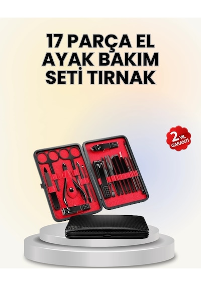 Mey İthalat 17 Parçalık Deri Kaplamalı Manikür Seti