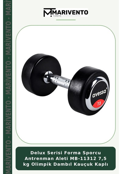 Delux Serisi Forma Sporcu Antrenman Aleti Mb-11312 7,5 Kg Olimpik Dambıl Kauçuk Kaplı