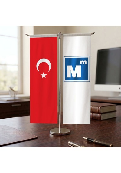 Mali Müşavir Ve Türk Bayrağı Kırlangıç T Tipi Masa Bayrak Takımı Diğer