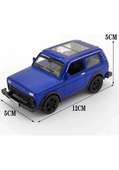 Craftivio Lada Niva 4x4 Metal Çek Bırak Oyuncak Araba Açılabilir Kapılı Diecast Model Araç 12 Cm Çok Renkli