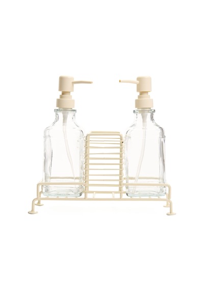 Stantlı Sıvı Sabunluk - Krem / Şeffaf - 500 Ml Çok Renkli